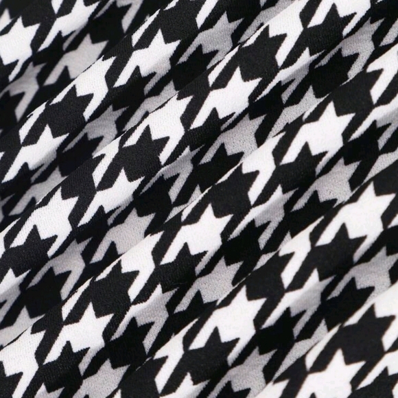 Elegant and fashionable European and American women's plus size houndstooth dres - Picture 5 of 6